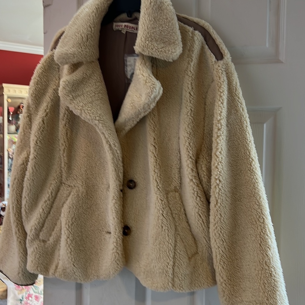 Free People Joplin Jacket in Ivory Sz L NEW